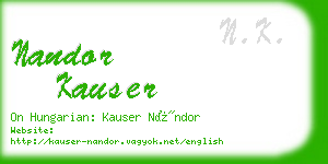 nandor kauser business card